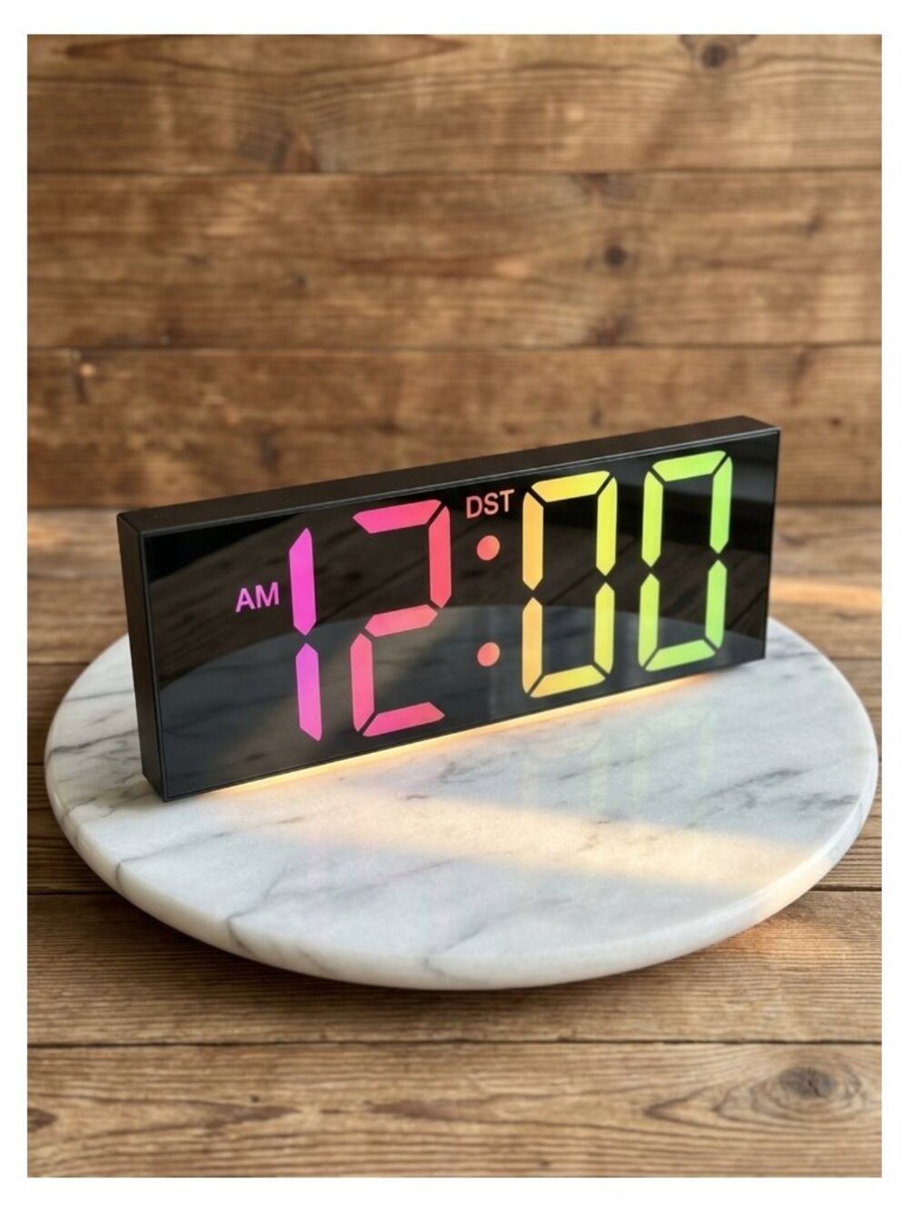 Large 12" LED Digital Wall Clock Big 3.5" Numbers Auto DST Night Light